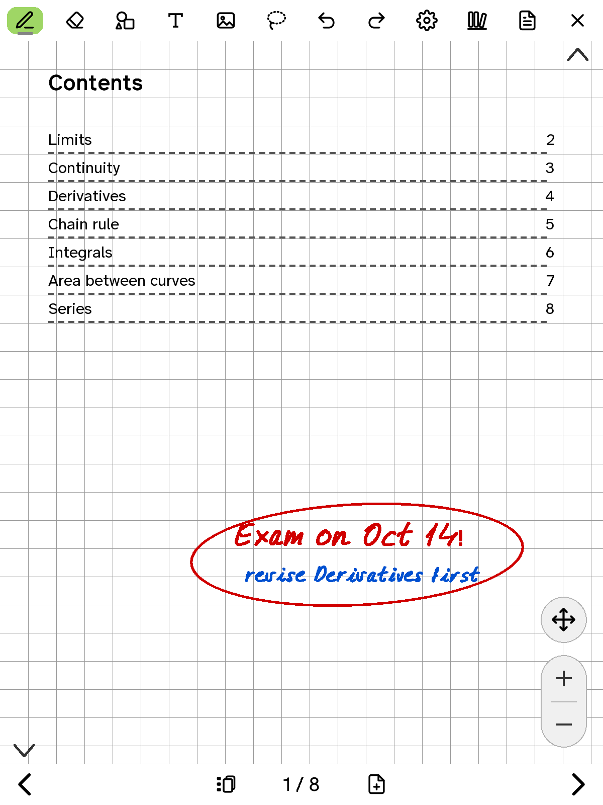 Contents page