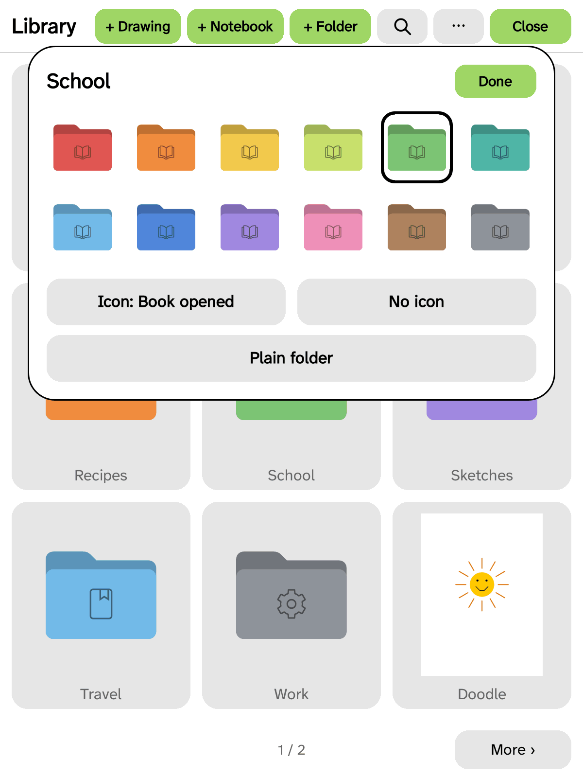 Folder colour and icon