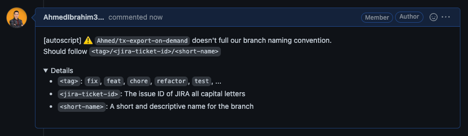 Invalid Branch Name