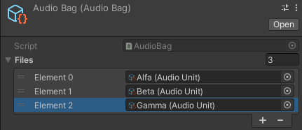 Configure Audio Bag