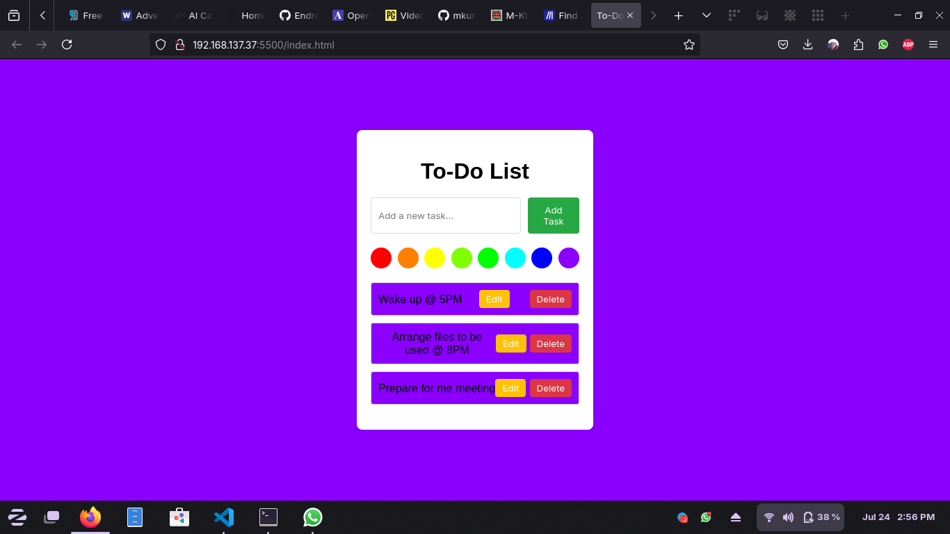 To-Do List Screenshot