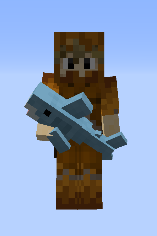 Preview of a player holding a soft toy shark