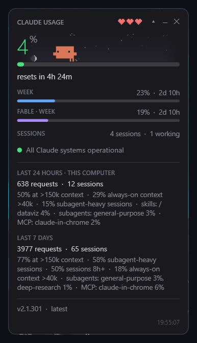 Widget with details expanded