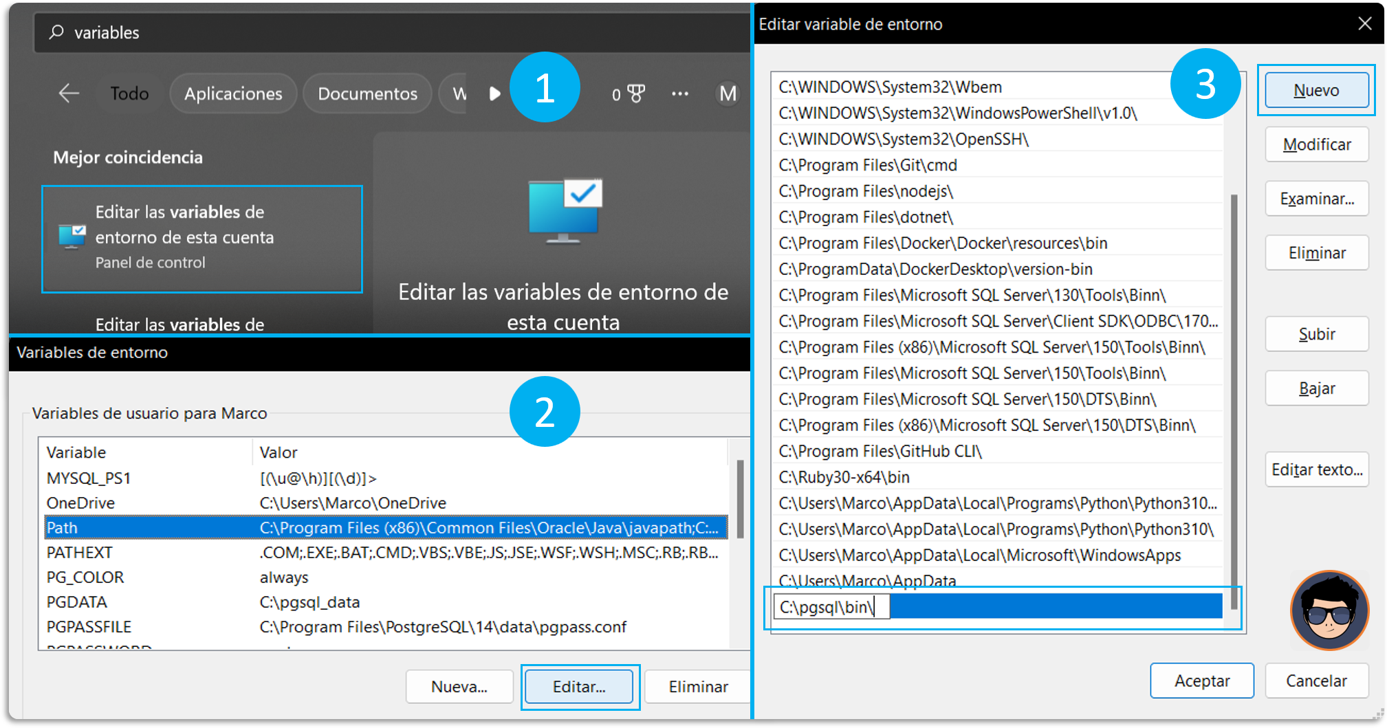 editar variable path