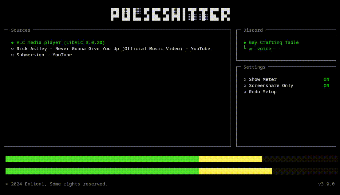 Screenshot of pulseshitter