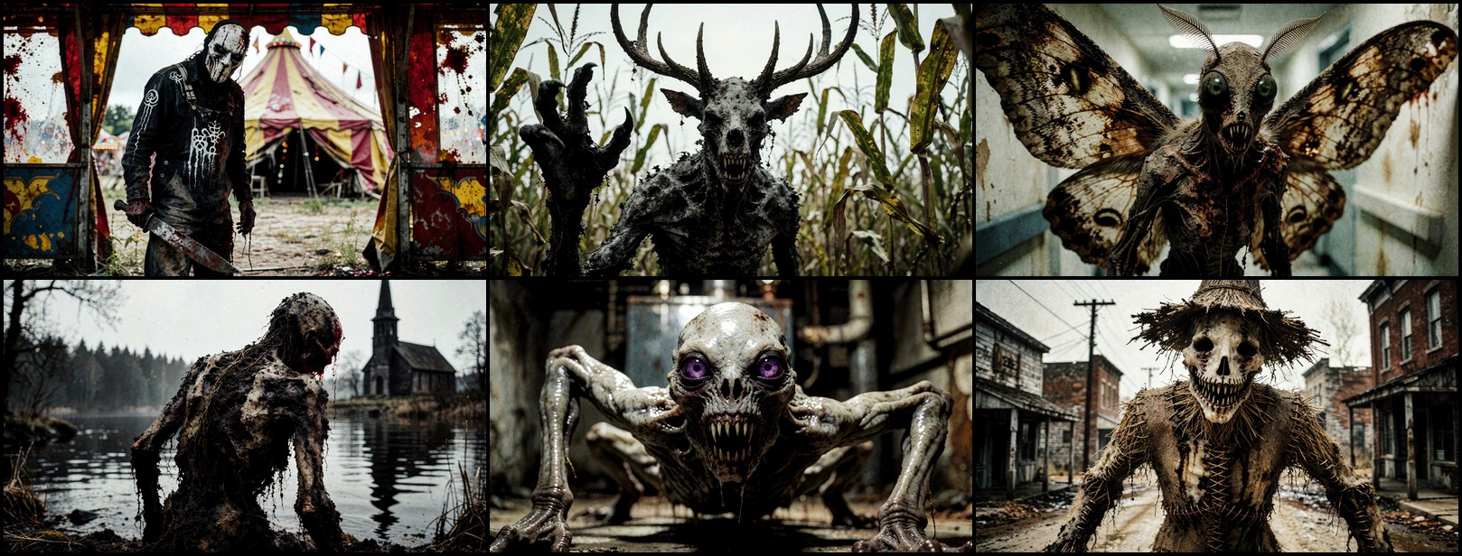Horror scenes generated by SceneWeaver