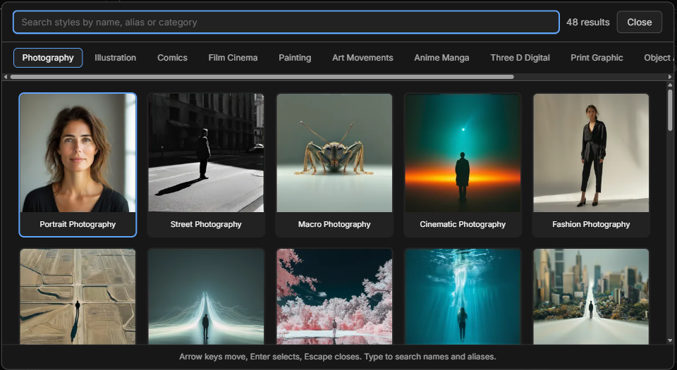 The style gallery