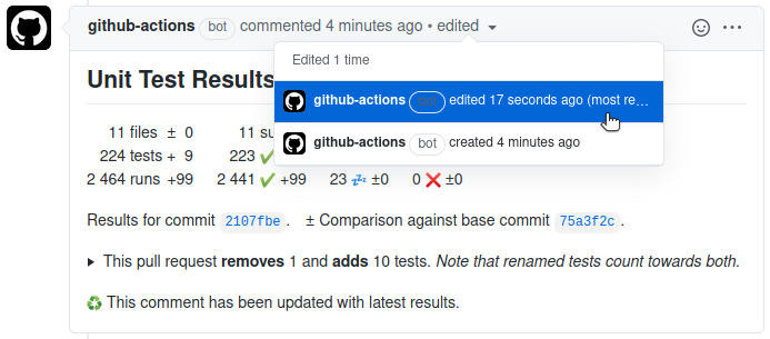 pull request comment history example