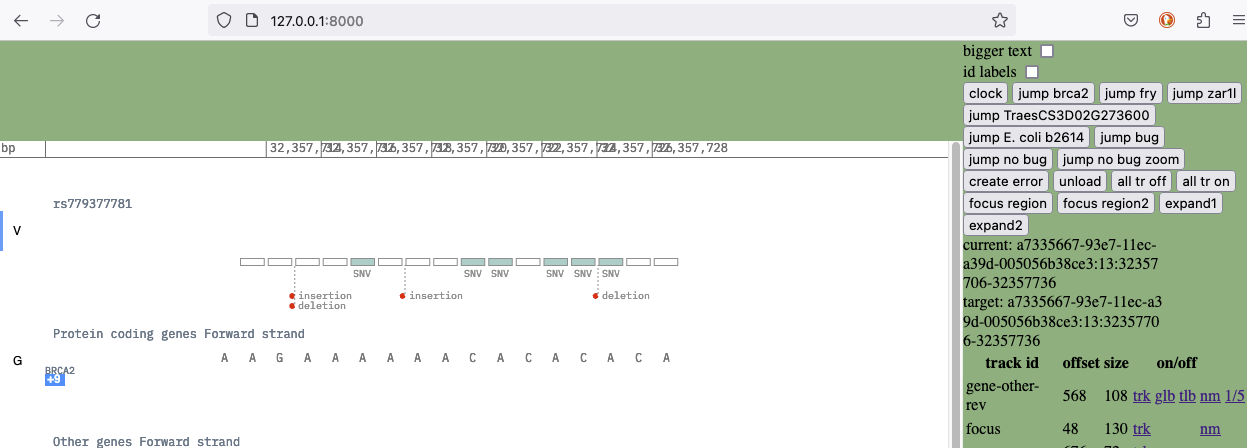 Genome browser running locally