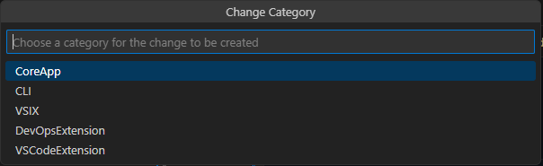 Image showing the change category picker prompt