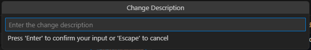 Image showing the change description input