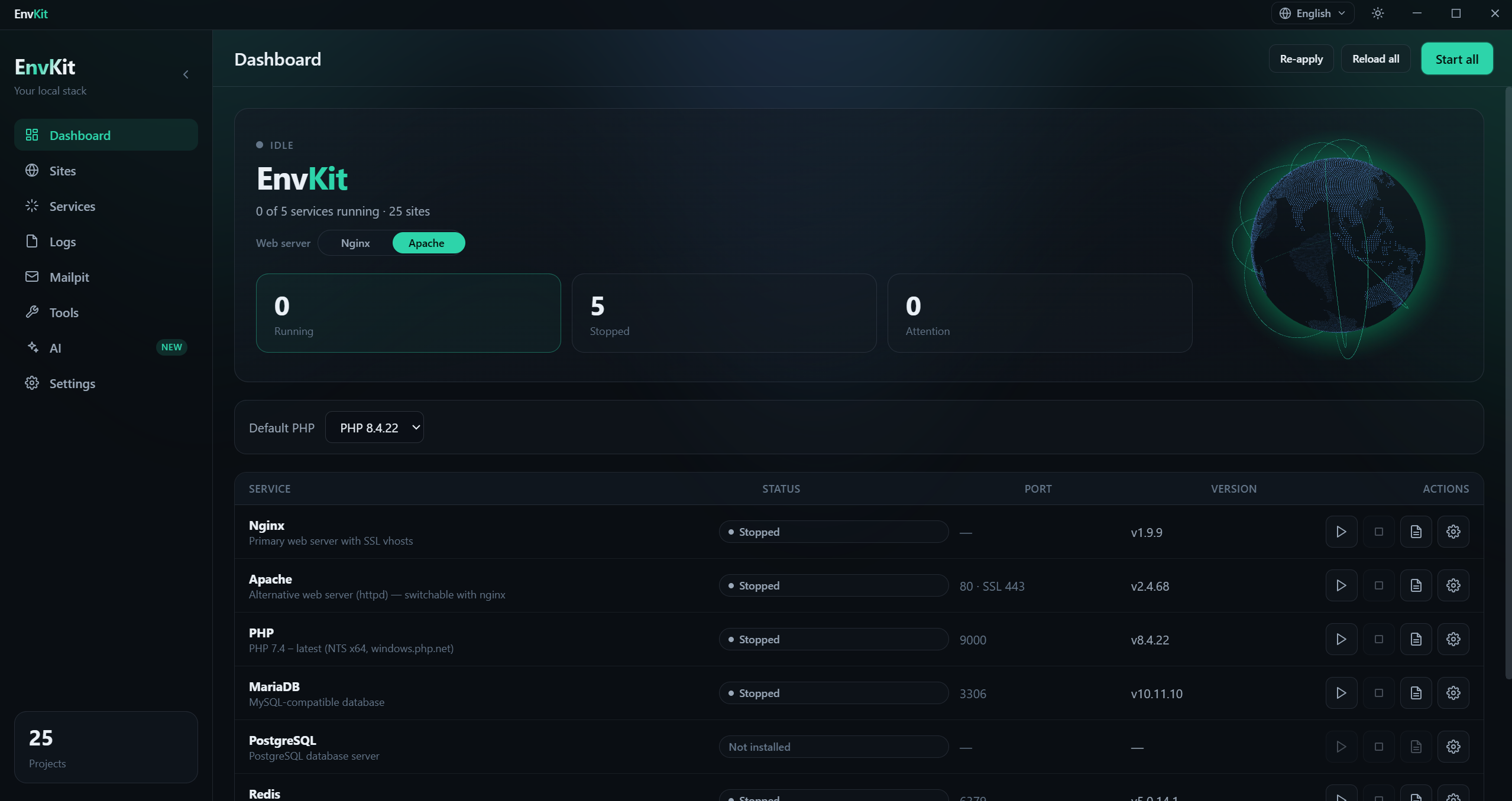 EnvKit dashboard