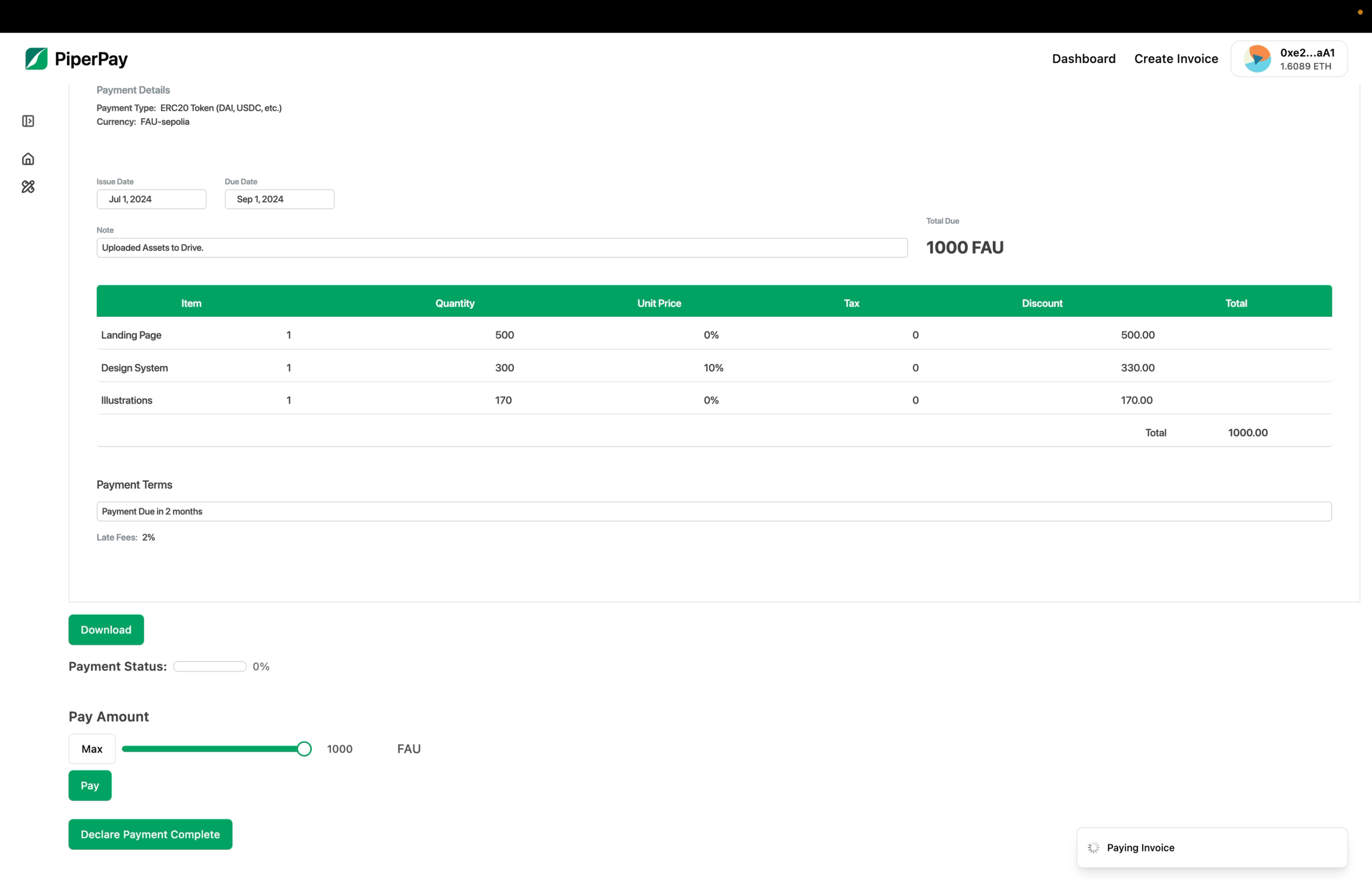 ERC20 Payment