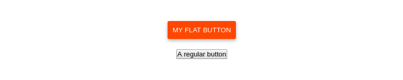 The styled component with a regular button below with no style