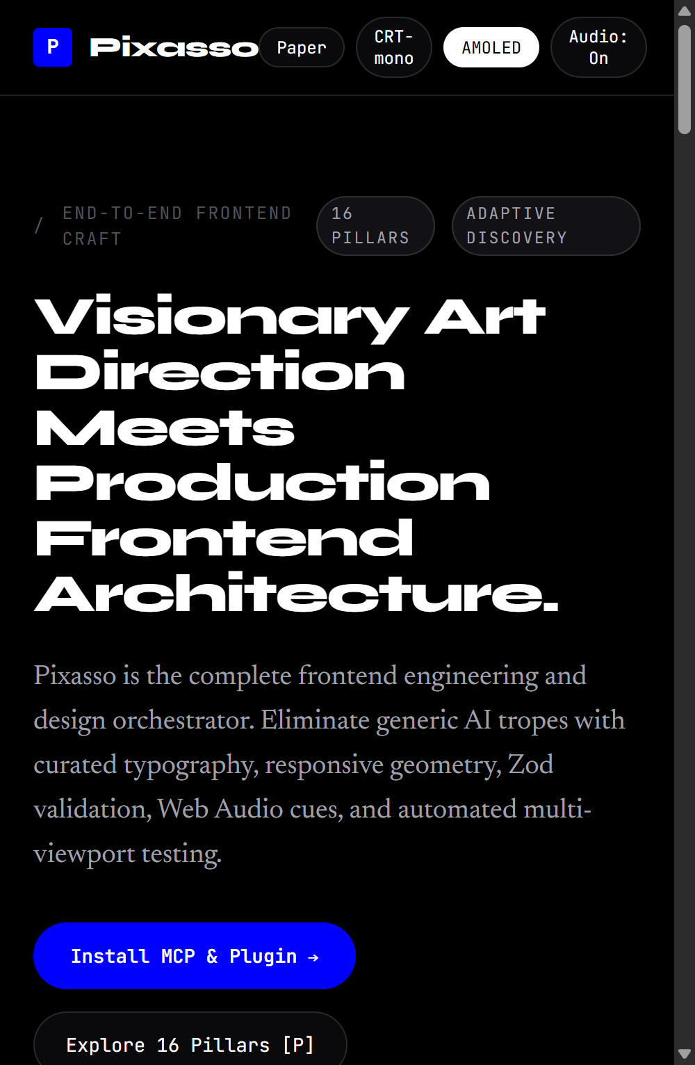Pixasso Responsive Mobile Viewport