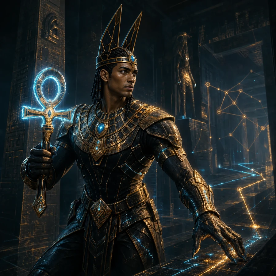 Human cyber-Egyptian interpretation of Anubis tracing repository paths as Explorer