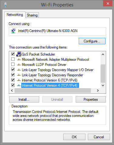 Wireless Network Connection Properties