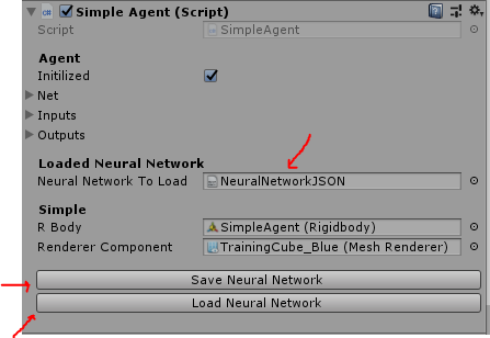UnityEditor save load neuralnetwrok