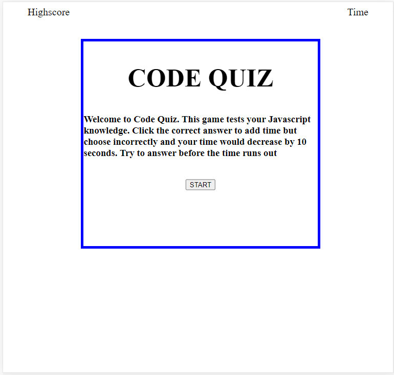 Code Quiz