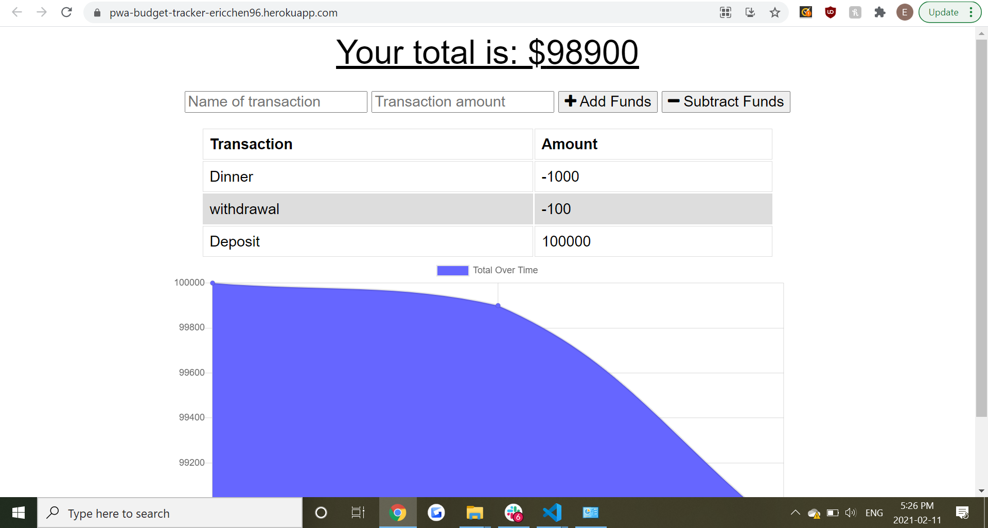 Online-offline Budget Tracker