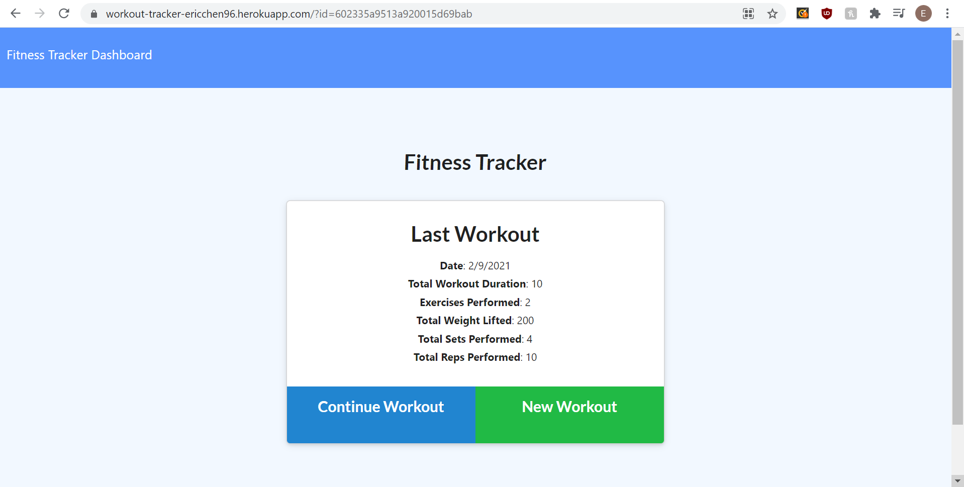 Workout Tracker