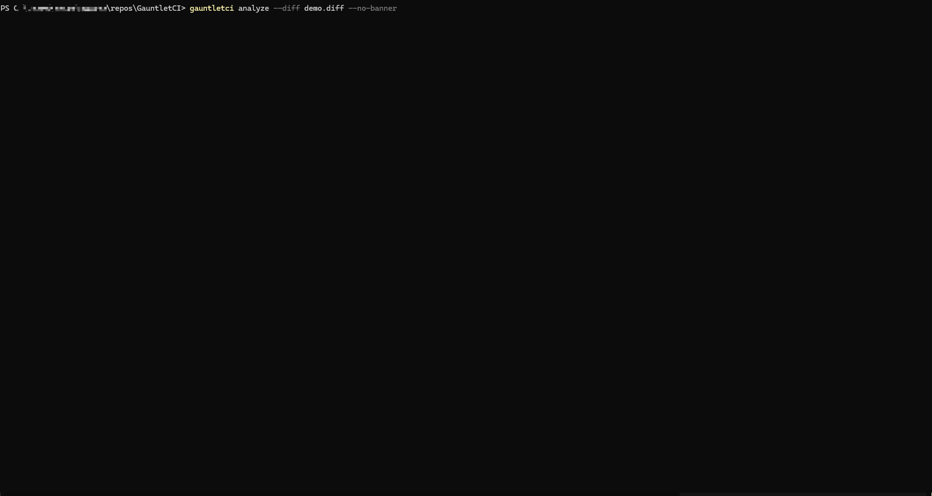 GauntletCI terminal demo