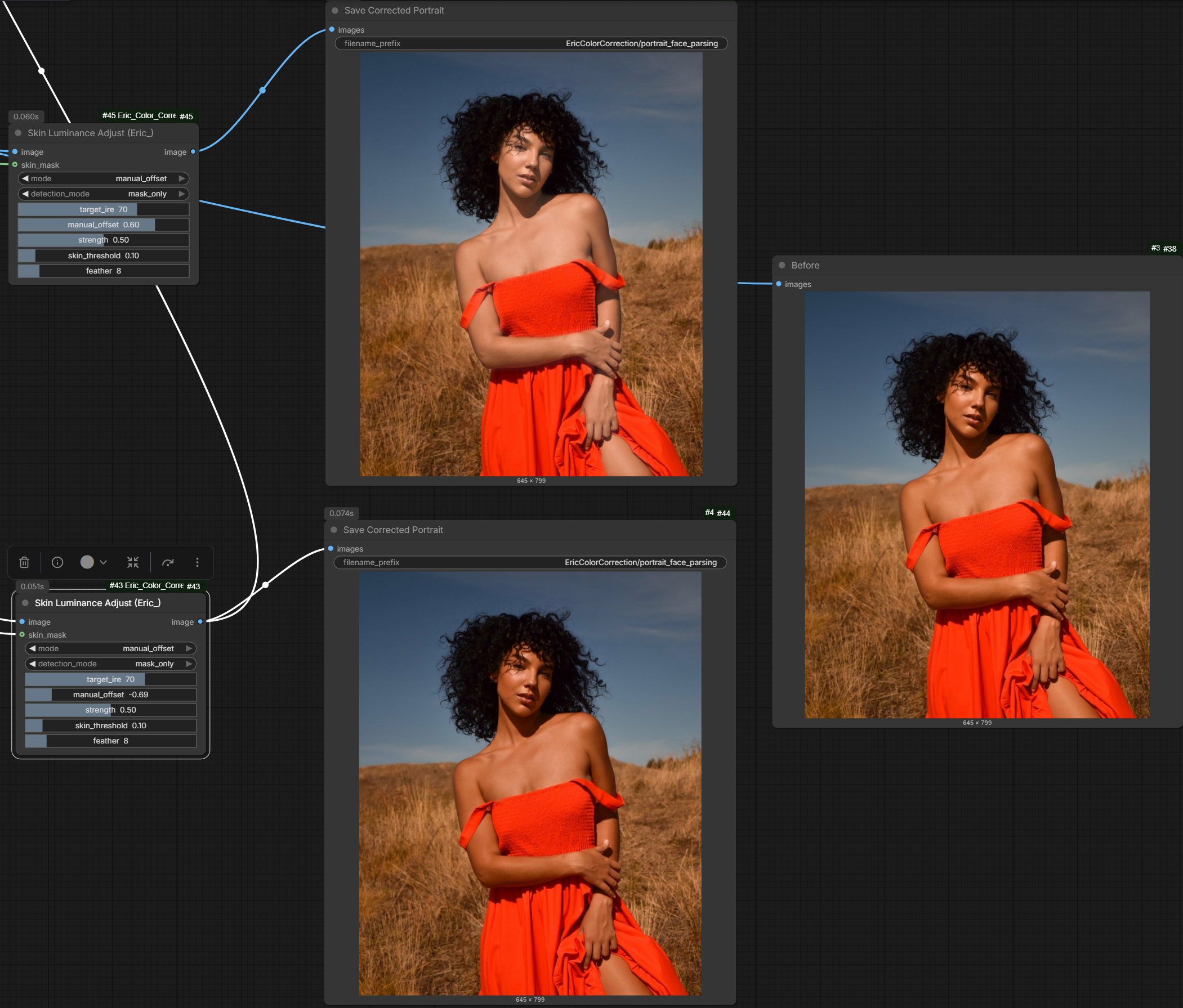 Skin tone adjustments