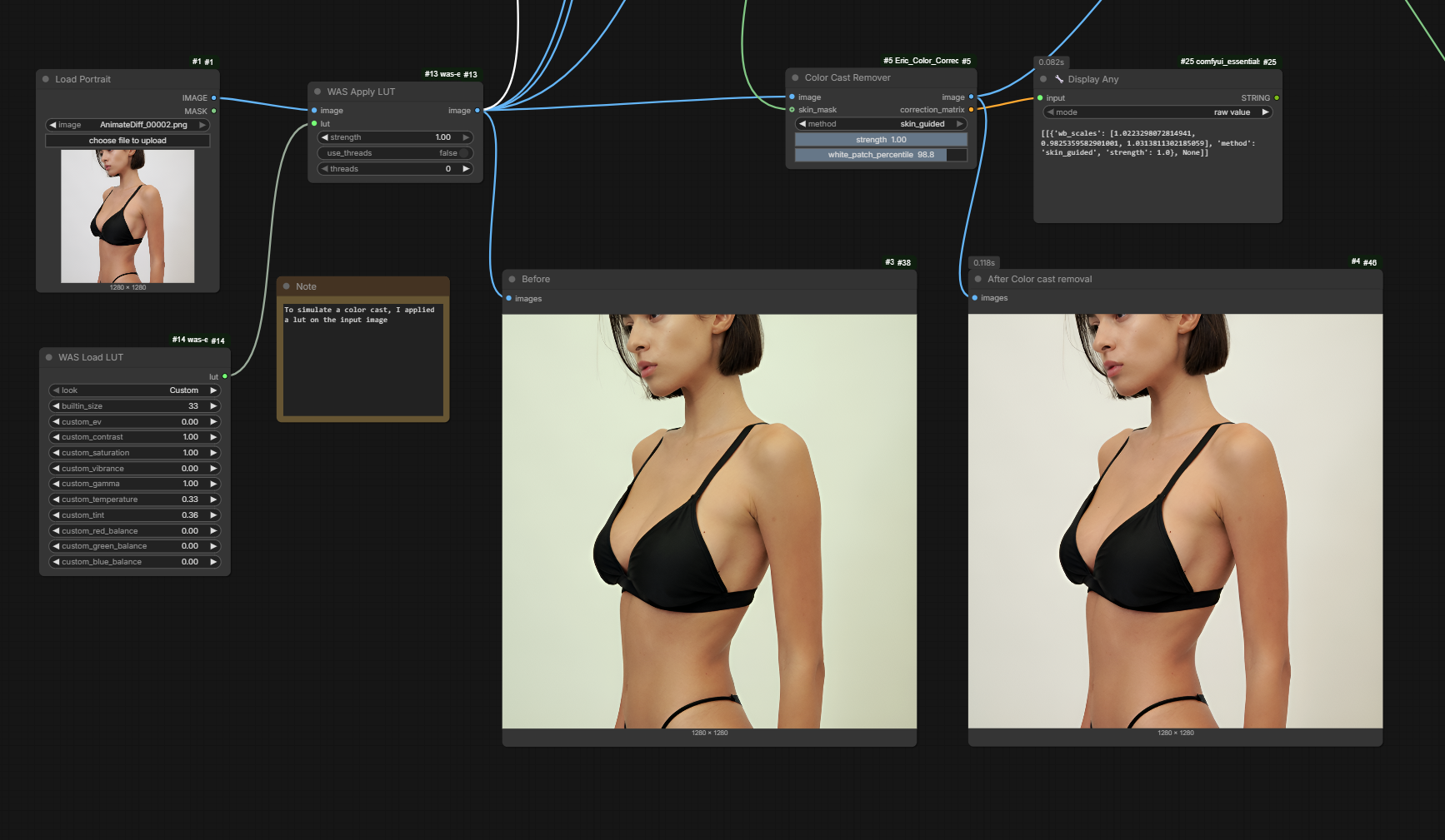 Color cast removal example