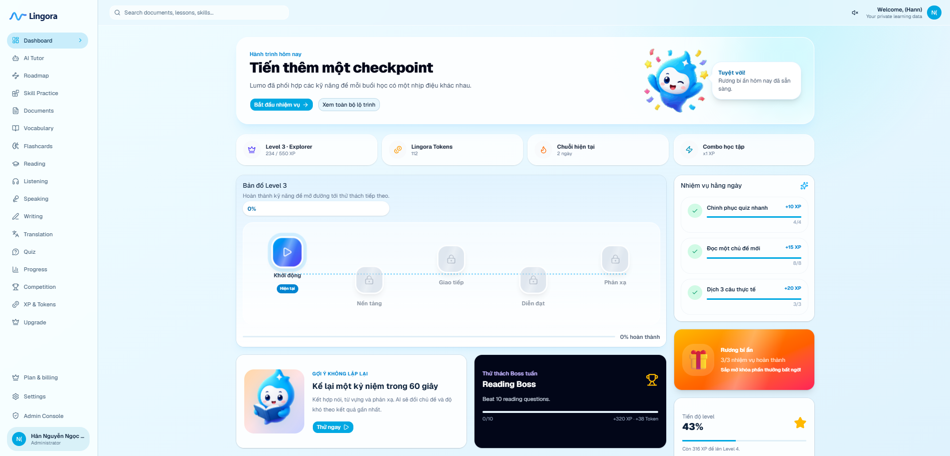 Lingora dashboard