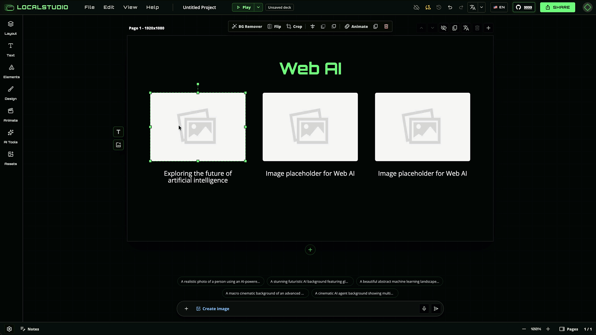 Generate an image asset and keep composing the same slide