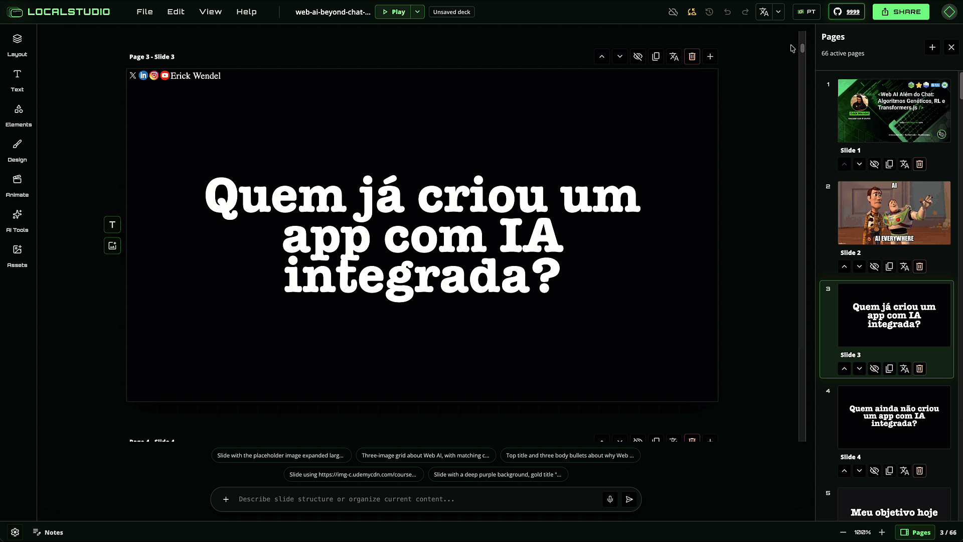 Translate slide text in place
