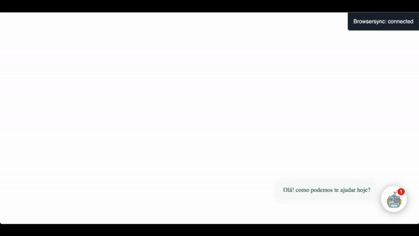 Preview do chatbot em funcionamento