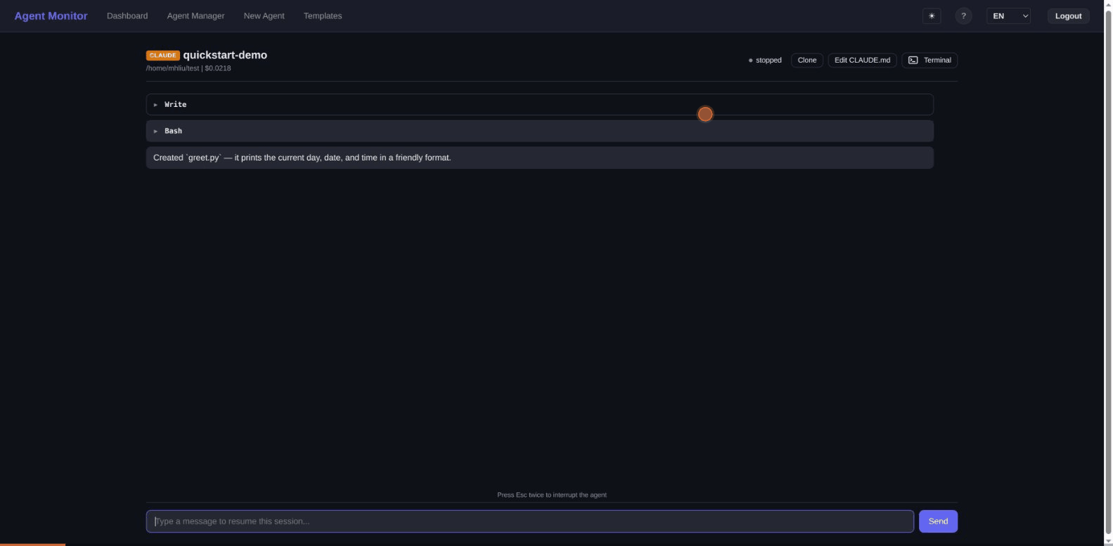 Chat & Terminal Demo