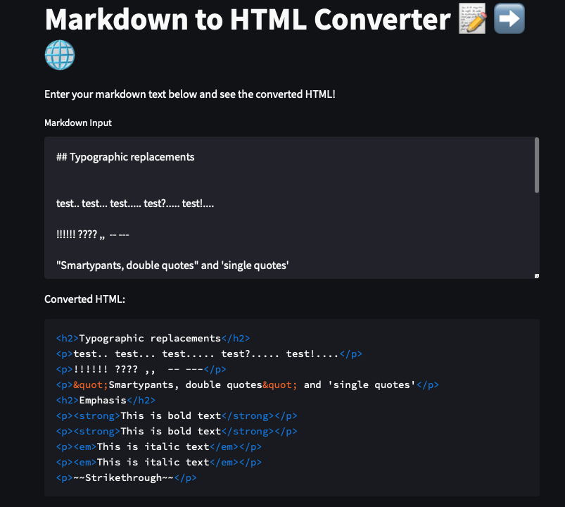 Markdown to HTML Converter