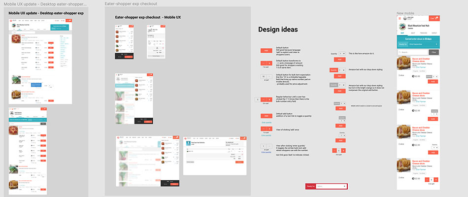 Open Food Network quantity and unit prices UI high fidelty prototypes