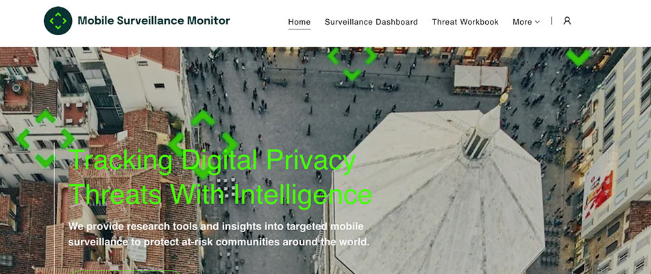 The mobile surveillance monitor website including the branding and identity work