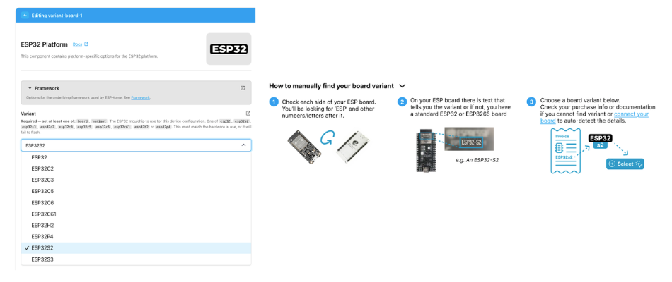 Challenges helping new users select the correct base board for a smart device and visual support information options