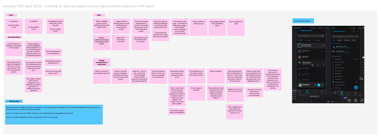 Example of a stakeholder meeting outputs where I gathered all perspectives and constraints