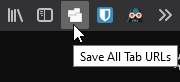 An example screenshot of a cursor places over a button laballed "Save All Tab URLs"