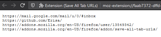 An example screenshot of a webpage containing multiple URLs.