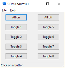 Screenshot MODBUS GUI