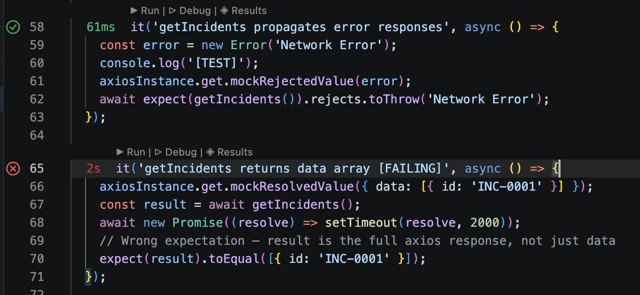 Explorer Test Cases View