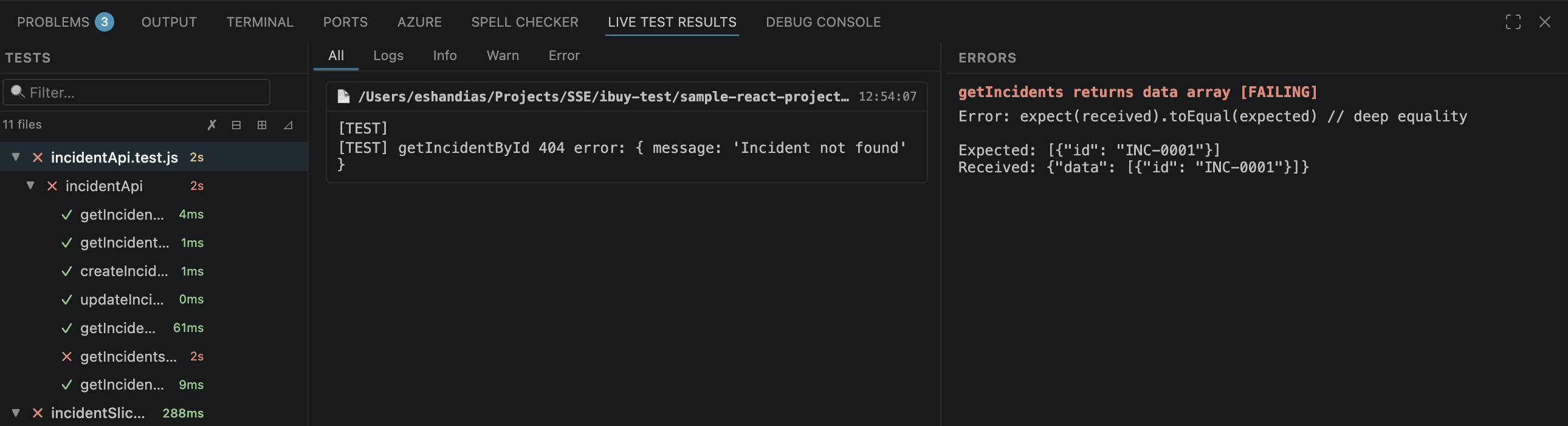 Explorer Test Cases View