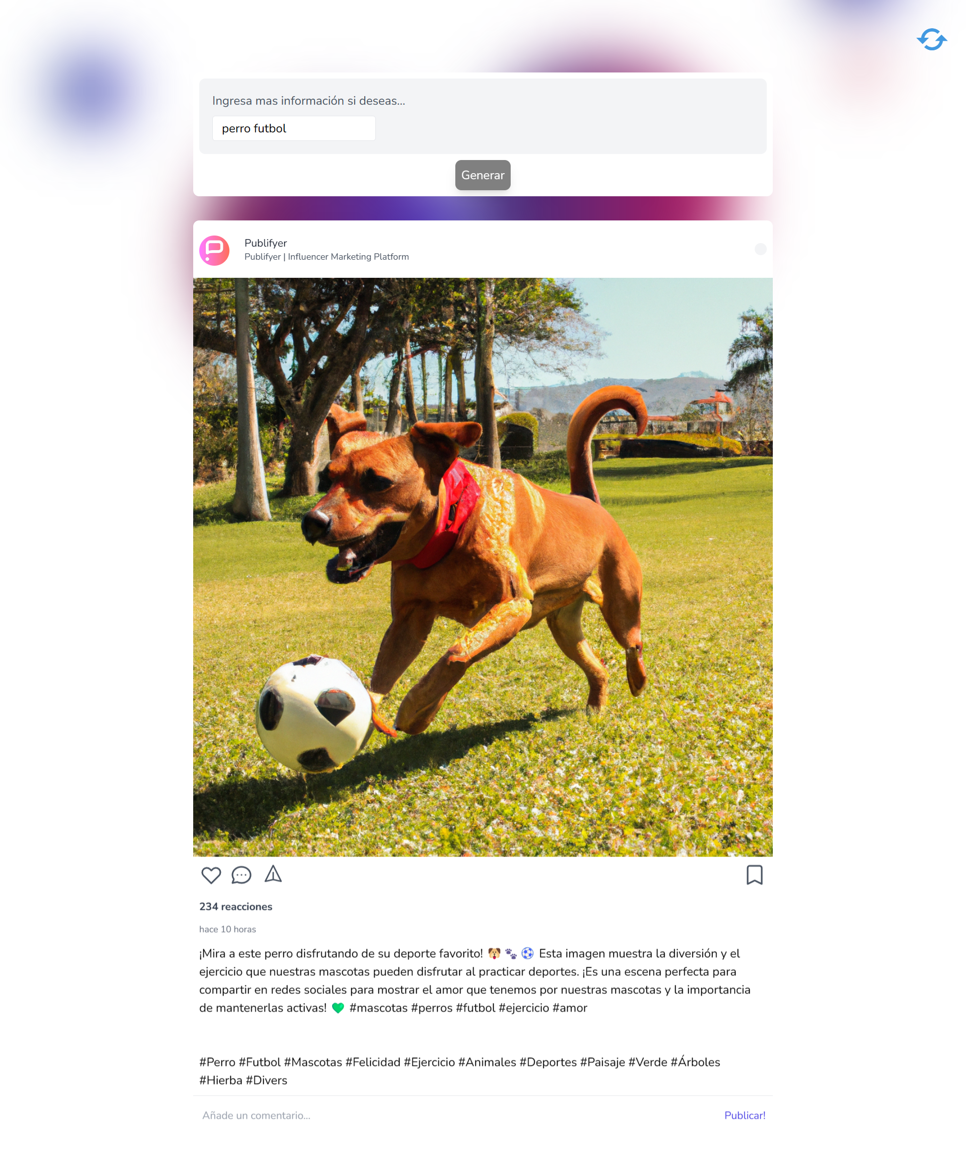 Post of dog playing football