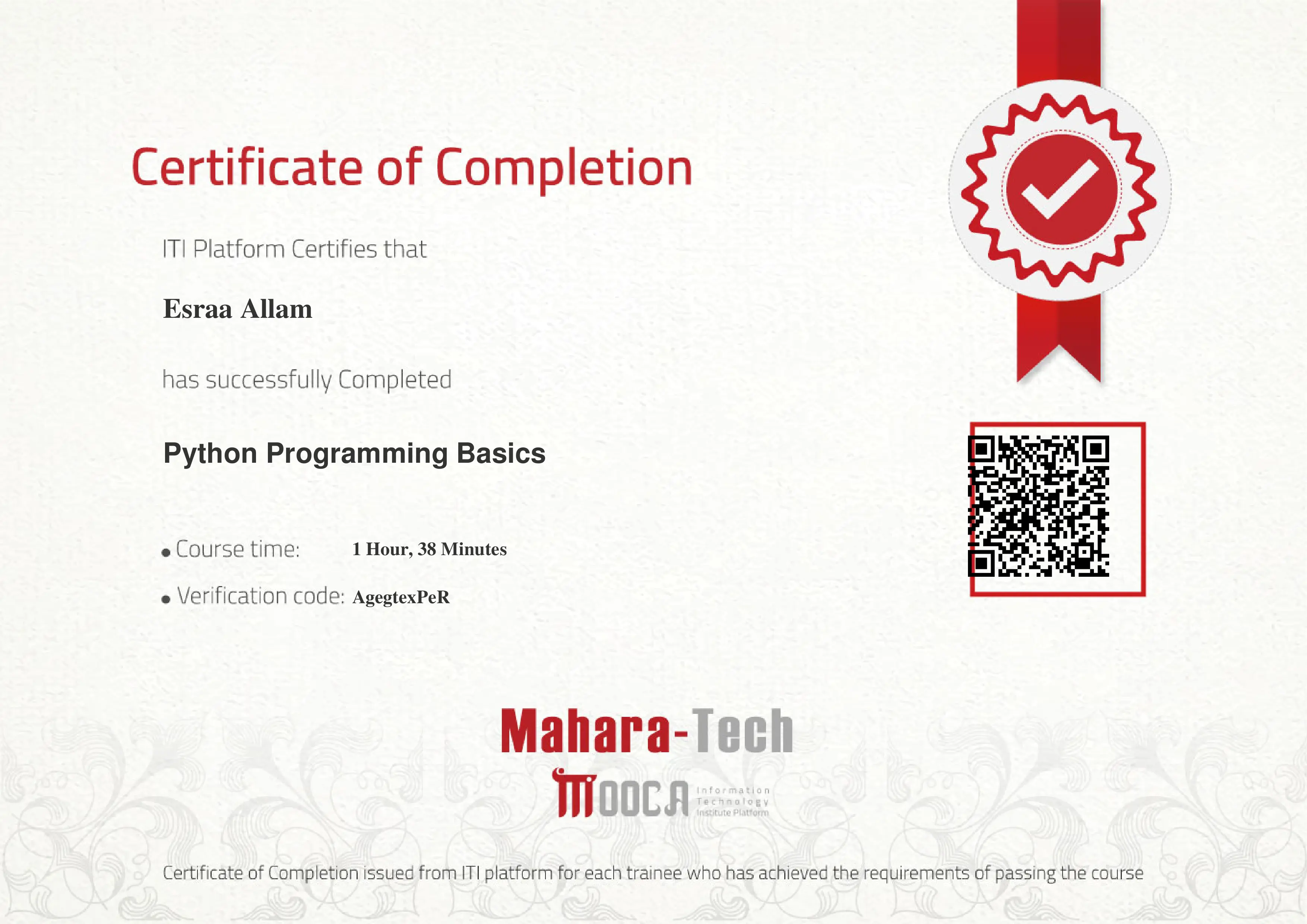 Python Programming Certificate