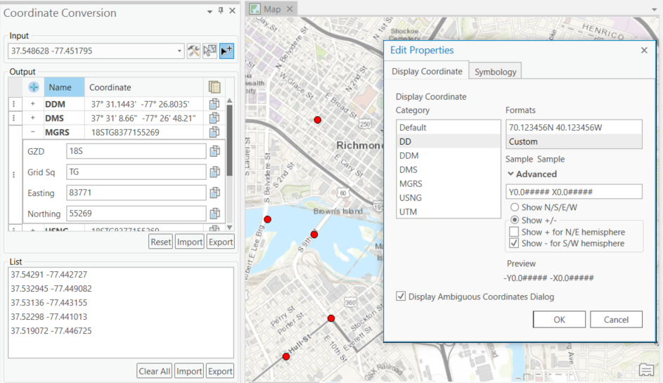 Image of Coordinate Conversion Addin