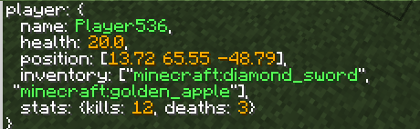 Colored debug output in Minecraft chat