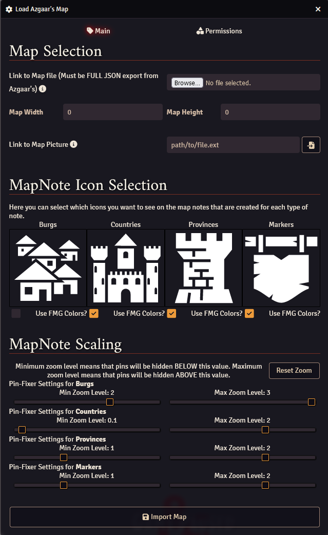 Map File Selection