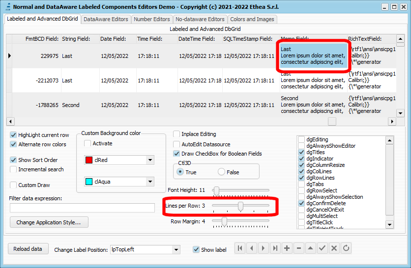 DemoDataAwareDbGridLinesPerRow3