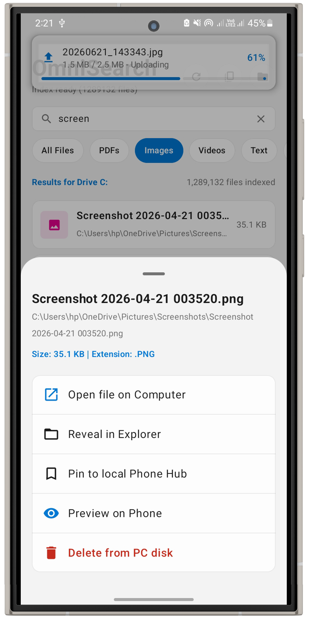 Android screenshot